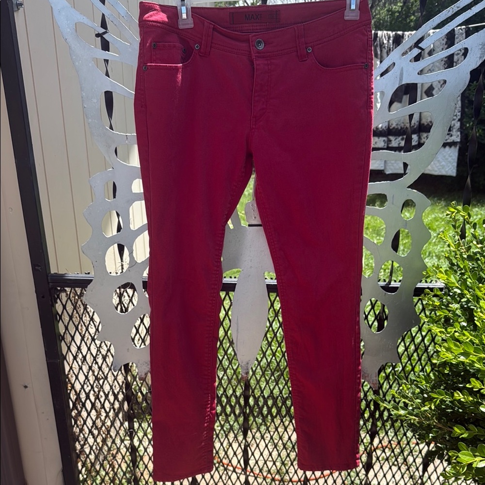 Max Rave Red Slim Jeans Sleek Stretch Fit